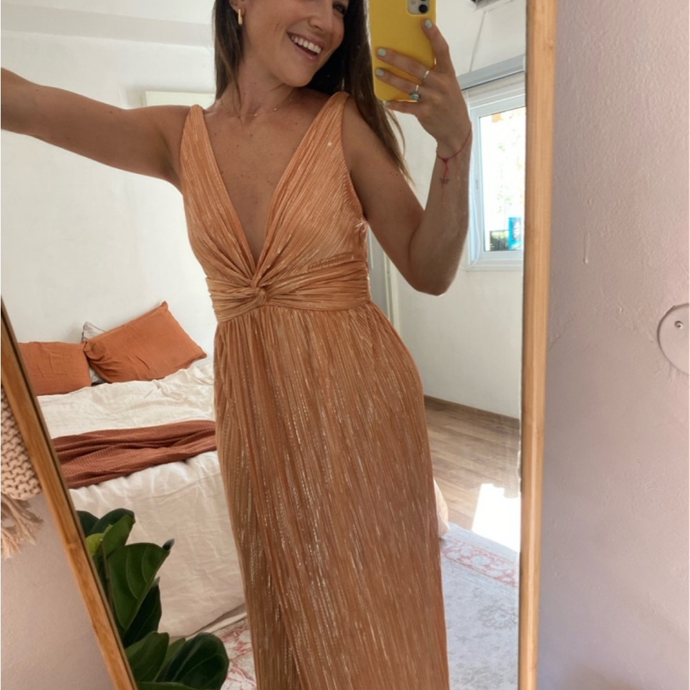 Elegant Orange Evening Gown